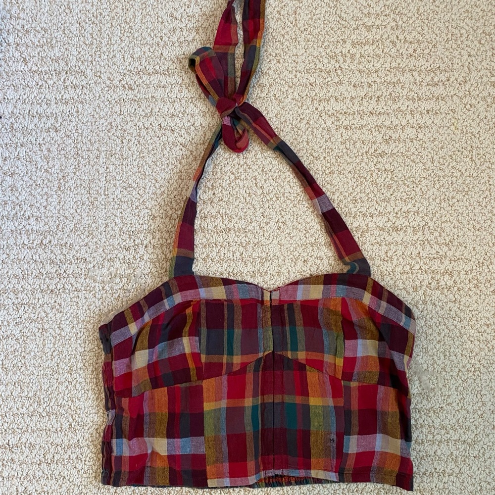 Plaid Halter Top